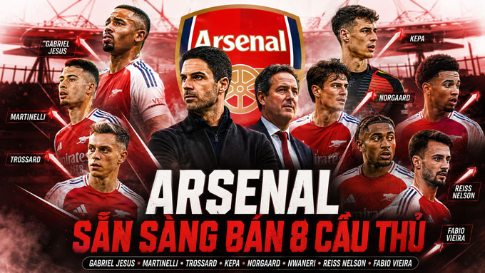 Arsenal thanh lý 8 cầu thủ trong kỳ chuyển nhượng hè